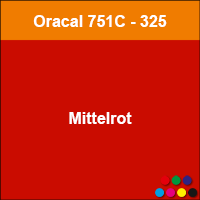 Plottfolie in Mittelrot (Oracal 751C-325) mit freier Wunsch-Kontur<br>montagefertig inkl. Übertragungstape für Schriften und Zeichen