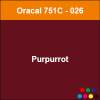 Plottfolie in Purpurrot (Oracal 751C-026) mit freier Wunsch-Kontur<br>montagefertig inkl. Übertragungstape für Schriften und Zeichen