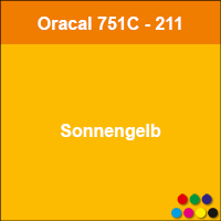 Plottfolie in Sonnengelb (Oracal 751C-211) mit freier Wunsch-Kontur<br>montagefertig inkl. Übertragungstape für Schriften und Zeichen