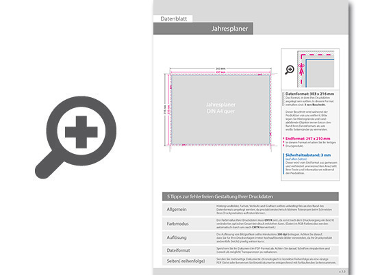 Product Bild jahresplaner_din_a4_quer_(297_x_210_mm)__4_0_einseitig_farbig